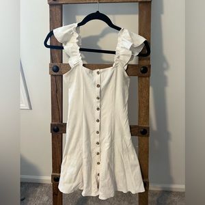 forever 21 white puffed sleeves dress size small!